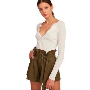 Marissa Webb Dixon Paper Bag Canvas Shorts Size 2 Paper Bag High Waist